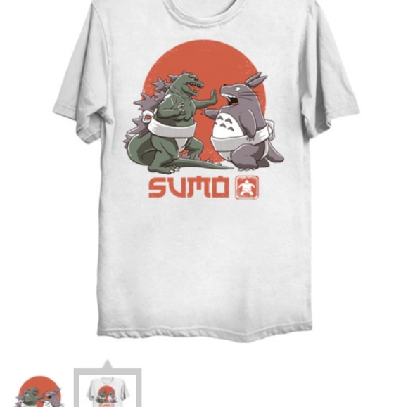 Sumo Godzilla Vs Totoro Xl Tshirt New 